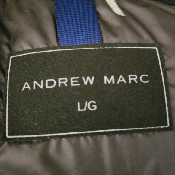 Andrew Marc Mens Puffer Jacket Double Collar Black Size Large - Picture 6 of 7